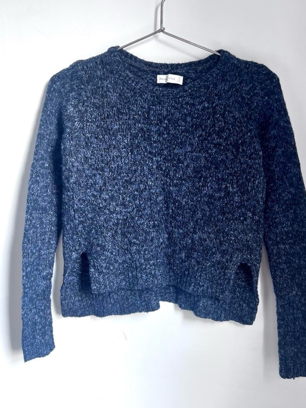 Abercrombie & Fitch Navy Marled Crewneck Sweater